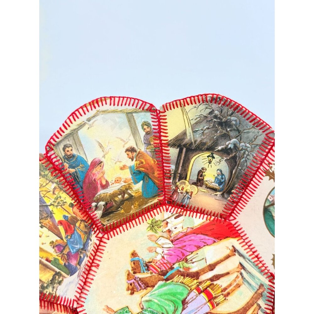 Christmas Card Basket Vintage Handmade Crochet Greeting Card Basket Bowl Christm - Picture 15 of 16